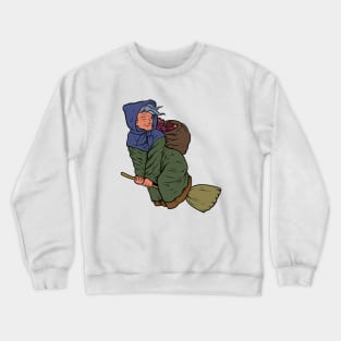 With Christmas gifts on broom - Befana Crewneck Sweatshirt